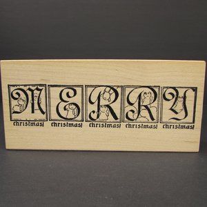 Stampa Rosa Merry Christmas Angels Rubber Stamp